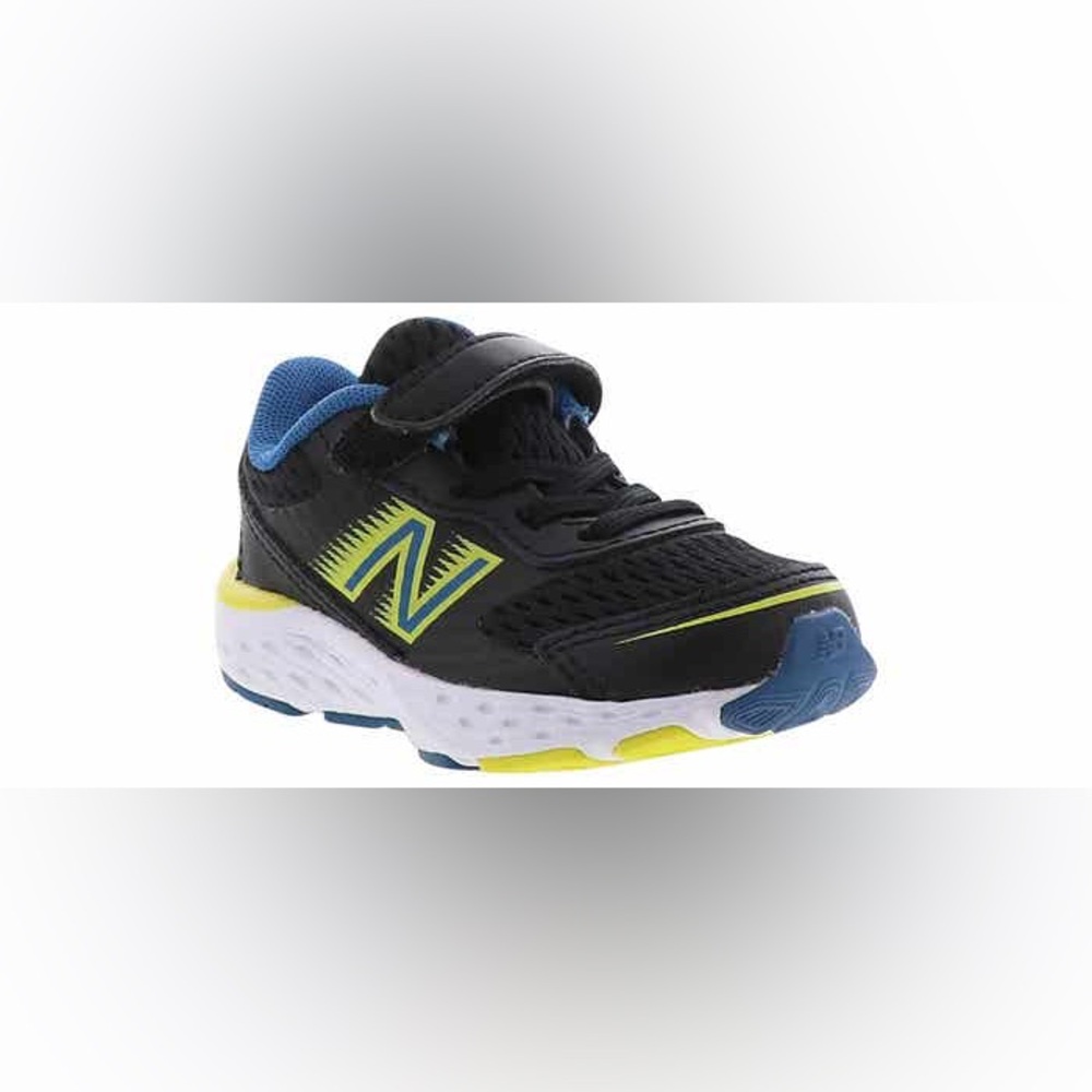 Size 5 wide Baby Toddler New Balance Kids Black and Blue Sneakers